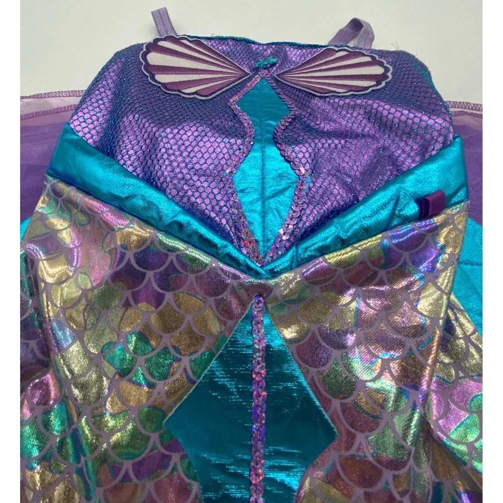 Teetot & Co Mermaid Princess Costume Dress Purple Turquoise Kids Size 3-4